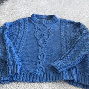 Aerie blue cable knit sweater